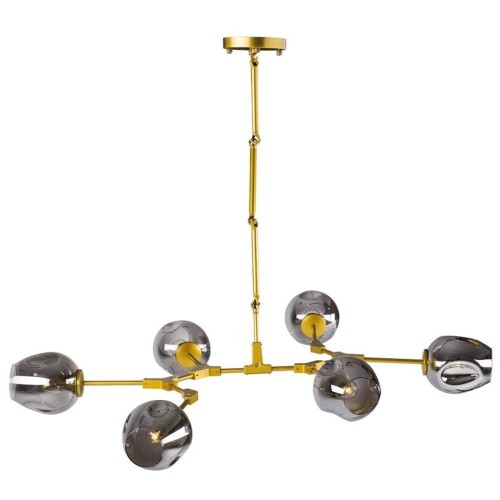 Lampa wisząca MODERN ORCHID-6 bursztynowo czarna 130 cm
