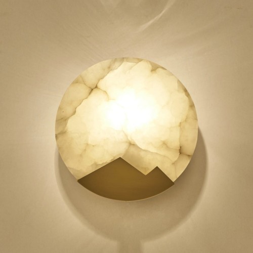 Lampa ścienna MARMO biały marmur i mosiądz 20cm