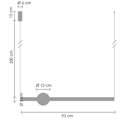 Lampa wisząca O-LINE LED 93 cm czarna