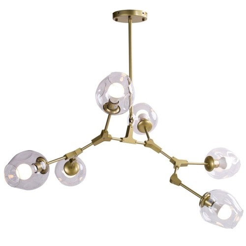 Lampa wisząca MODERN ORCHID-6 bursztynowo czarna 130 cm