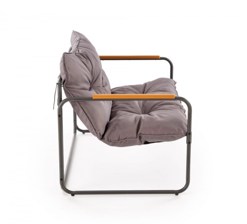 HUDSON, zestaw ogrodowy ( sofa, fotel 2x, ława ), popielaty / brązowy (1p=1zestaw)