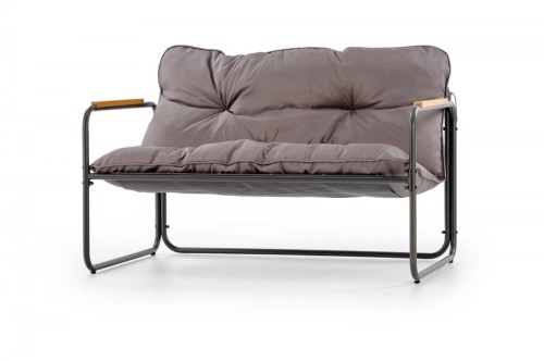 HUDSON, zestaw ogrodowy ( sofa, fotel 2x, ława ), popielaty / brązowy (1p=1zestaw)