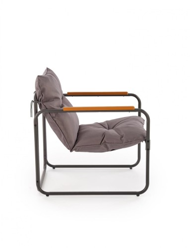 HUDSON, zestaw ogrodowy ( sofa, fotel 2x, ława ), popielaty / brązowy (1p=1zestaw)