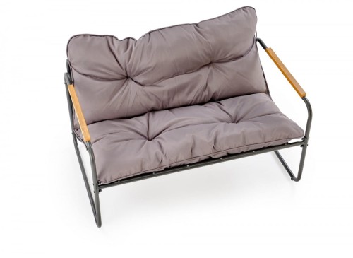 HUDSON, zestaw ogrodowy ( sofa, fotel 2x, ława ), popielaty / brązowy (1p=1zestaw)