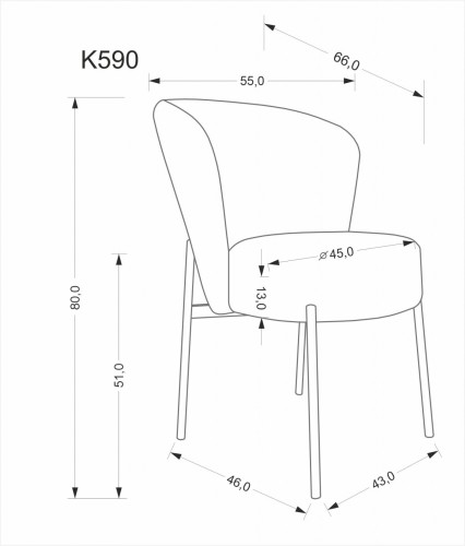 K590 krzesło popielaty (1p=2szt)