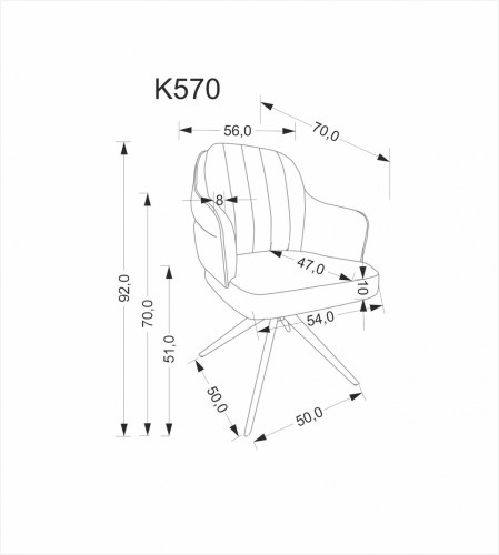 K570 krzesło cynamonowy (1p=2 szt)