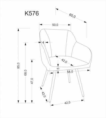 K576 krzesło oliwkowy (1p=2 szt)