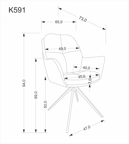 K591 krzesło brązowy (1p=2szt)