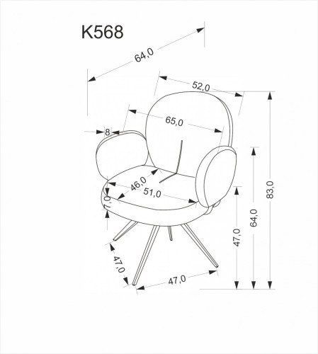 K568 krzesło cynamonowy (2p=2szt)