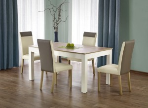 SEWERYN 160/300 cm stół kolor dąb sonoma / biały (160-300x90x76 cm) (3p=1szt)