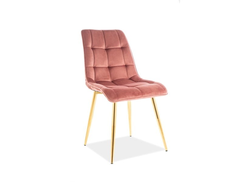 KRZESŁO CHIC VELVET ZŁOTY STELAŻ/RÓŻ ANTYCZNY BLUVEL 52