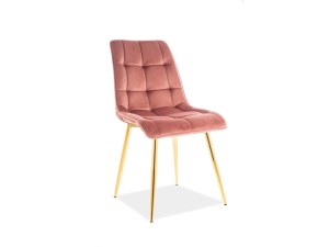 KRZESŁO CHIC VELVET ZŁOTY STELAŻ/RÓŻ ANTYCZNY BLUVEL 52