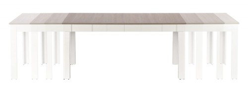 SEWERYN 160/300 cm stół kolor dąb sonoma / biały (160-300x90x76 cm) (3p=1szt)