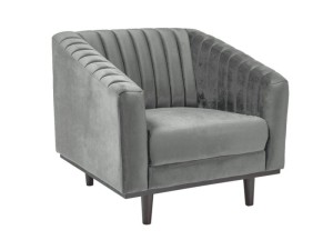FOTEL ASPREY 1 VELVET SZARY BLUVEL 14/ WENGE